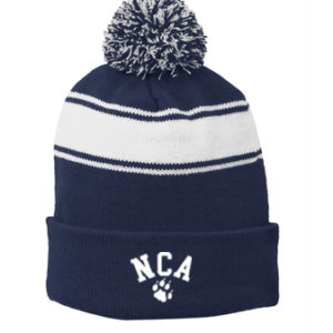 NCA winter hat Stripe Pom Pom